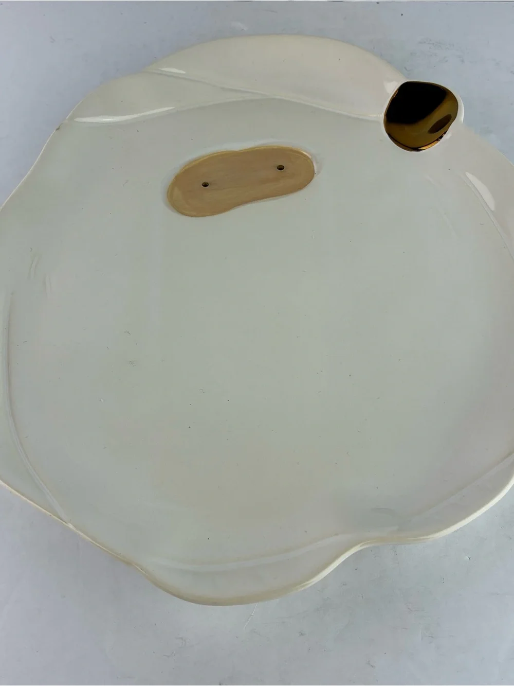 West Elm Santa Plate w/Gold Trim